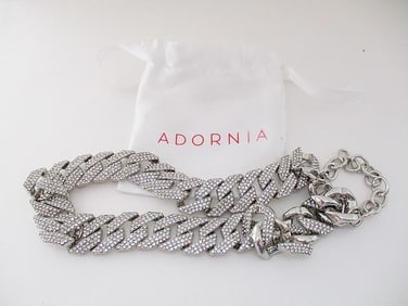 Fancy Silver Tone Flashy Chain by Adornia