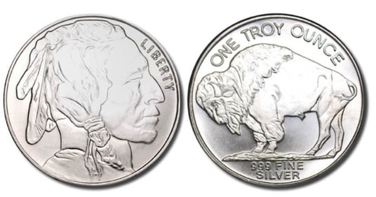 1 oz Silver Buffalo Design Round