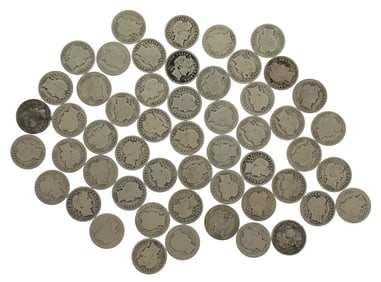 (50) Random Date and Grade Barber Dimes-Dated
