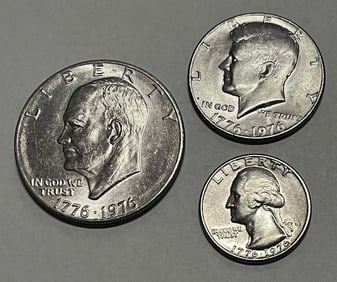Bicentennial Coin Set - 1976 25c-50c-1d-Clad