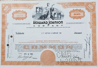 1964 Howard Johnson -Signed by H. Johnson Stock