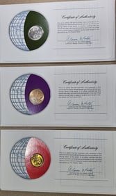 (3) Coins of All Nations w/Stamps