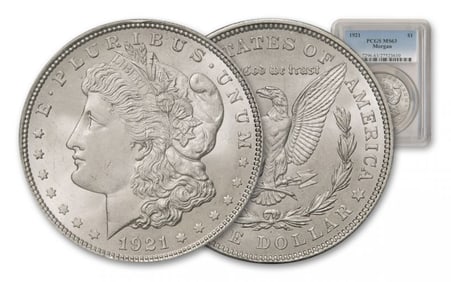 1921 MS 63 PCGS Morgan Silver Dollar
