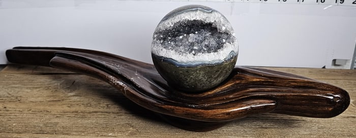 Fabulous Amethyst Sphere w/ Freeform Driftwood