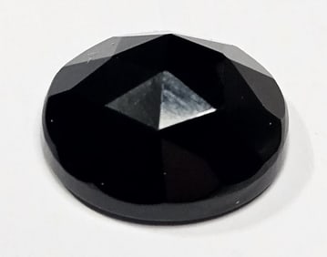 4.15 ct. Double Cabachon-Faceted  Jet Gem Stone