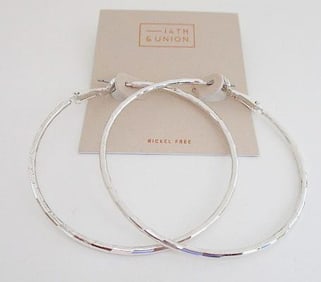 14th & Union Large Silver Tone Earrings