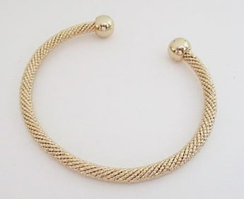 Designer Gold Tone Bangle Bracelet