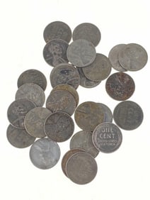 (25) WWII Steel Emergency Issue Wheat Cents