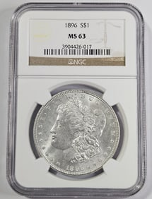 1896 MS 63 NGC Morgan Silver Dollar