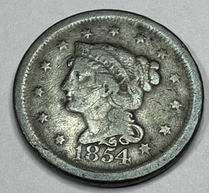 1854 VG Grade Copper Large Cent