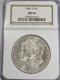 1881 s MS 64 NGC Morgan Silver Dollar