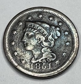 1851 VG Grade Large Copper Cents