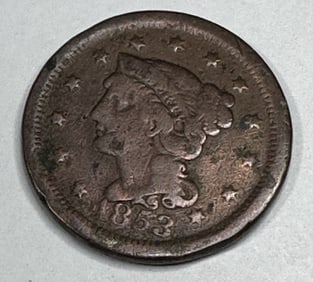 1853 Good Grade Copper Large Cent