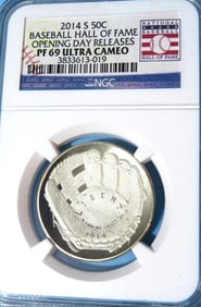 2014 d  ms 69  NGC BB HOF Half Dollar
