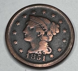 1851 Good Grade Copper Large Cent