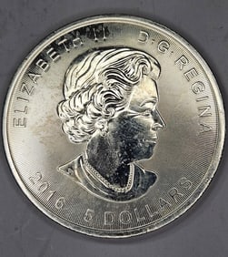 .9999 Silver -2016 Canadian Maple Leaf Superman