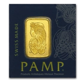 1 Gram Pamp Suisse Gold Ingot on Assay Card