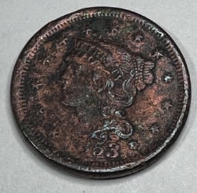 1853 XF Details - Large Cent