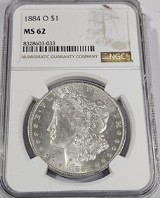 1884 o MS 62 NGC Morgan Dollar