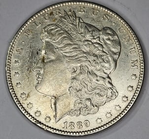 1889 AU Grade Details Morgan Dollar