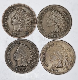 1882-1885-1888-1891 Better Date IH Cent Lot