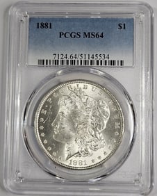 1881 MS 64 PCGS Morgan Silver Dollar