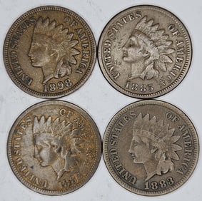 1898-1885-1882-1883- Better Date Indian Head Cents