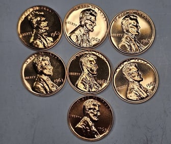 (7) Assorted 60's Gem Proof Cents