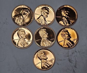 (7) Assorted 60's Gem Proof Cents