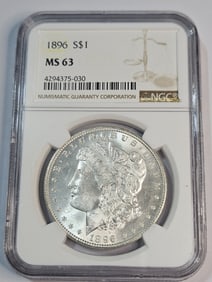 1896 ms 63 NGC Morgan Dollar