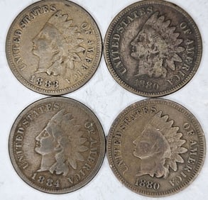 1883-1880-1884-1880 Better Date IH Cent Lot