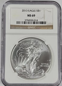 2013 MS 69 NGC US Silver Eagle