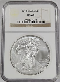2013 MS 69 NGC US Silver Eagle