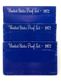 (3) 1972 US Mint Proof Sets