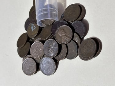 50 pcs. Lincoln Wheat Cents in Tube