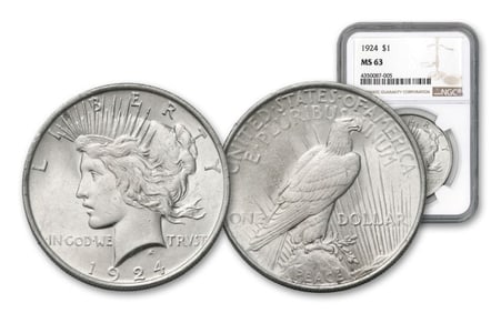 1924 MS 64 NGC Peace Silver Dollar