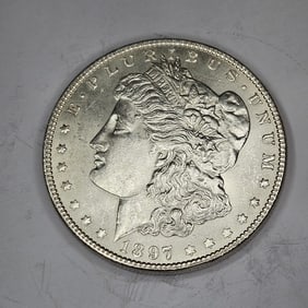 1897 P AU Grade Morgan Silver Dollar