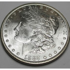 1887 P BU Grade Morgan Silver Dollar