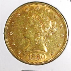 1880  10 Gold Liberty Eagle XF Grade