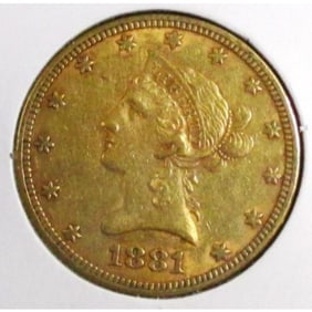 1881  10 Gold Liberty Eagle