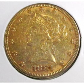 1881  10 Gold Liberty XF Grade Eagle