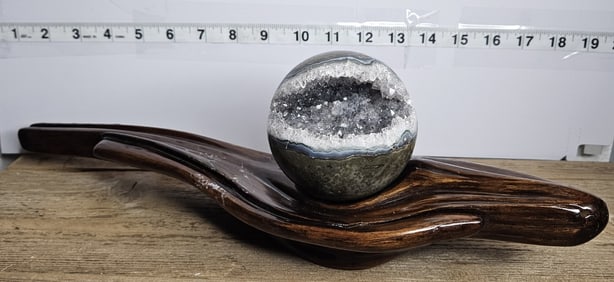 Fabulous Amethyst Sphere w/ Freeform Driftwood