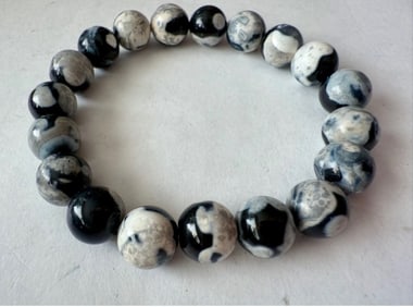 Natural Orca Agate 10MM Bracelet