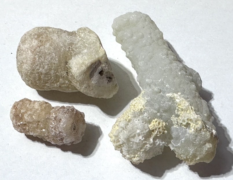 Lot of (3) Spirit Quartz Crystals - Stalactites: Items are the exact items in the image - Please review the entire terms and conditions prior to placing any bids - Any bid is an agreement to all terms and conditions -