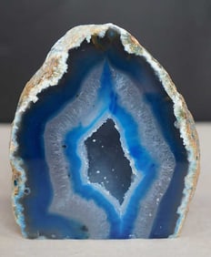 Fabulous Blue Agate Geode Stand Up