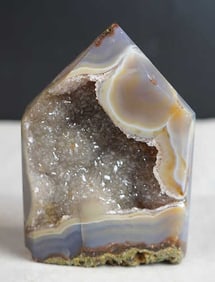 Fine Agate Druzy Geode Tower
