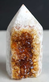 Fine Citrine Druzy Geode Tower