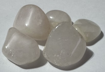 Lot of (5) Natural Rose Quartz Tumbled Stones