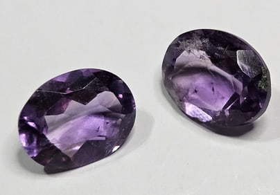 4.45 tcw. Natural Pair Amethyst Gemstones
