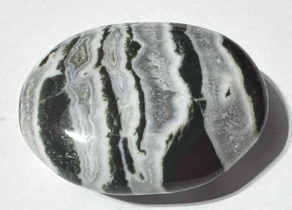 Large Zebra Jasper Agate Palm Stone: Item is the exact item in image - Bidder is responsible for all value and grade dtermination - Please review all terms and conditions